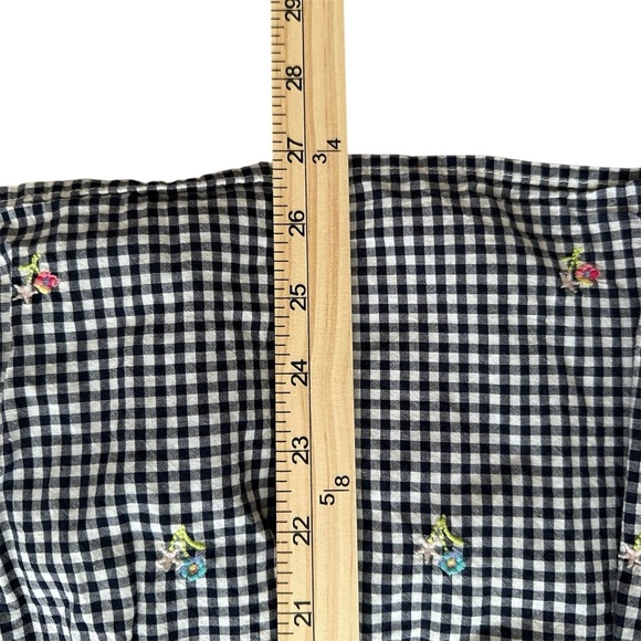 Gap Kids L Gingham Capsleeve Dress With Embroidered Flowers And Checkered Print - Picture 5 of 12